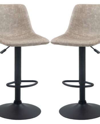 Sæt Med   Retro Barstole  Højdejusterbare  Drejelig  Kunstlæder  42   48   91-112 Cm  Beige