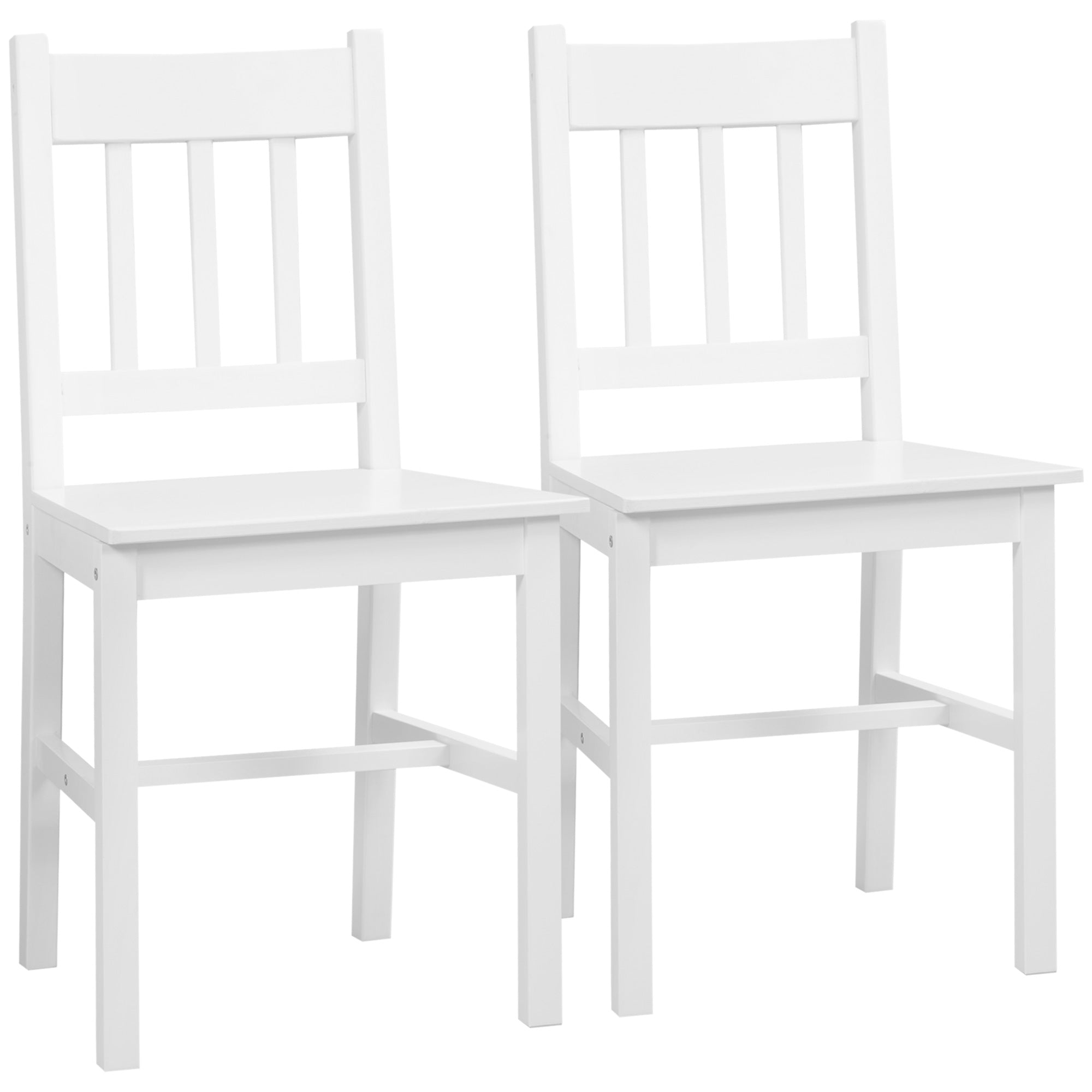 Sæt Med Spisestuestole Køkkenstole Massivt Træ 41 Cm 46 Cm 85 Cm Hvid