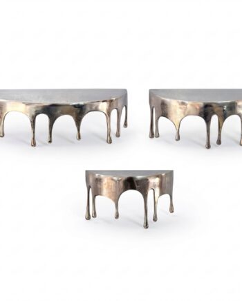 Sæt Med   Væghylder   Aluminium Sølvfarvet Dråbedesign Håndlavet