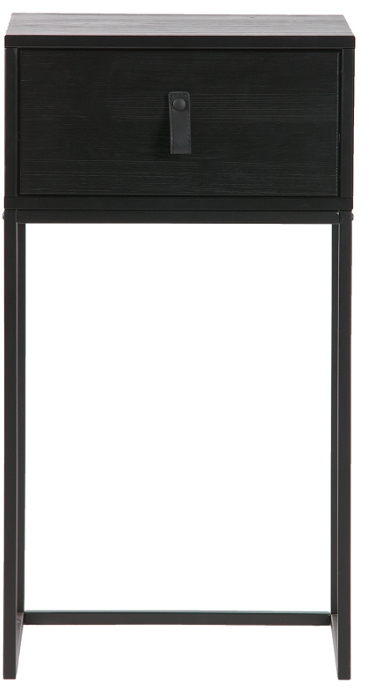 Sengebord Woood Zola Natbord Sort Metal Og Fyrretræ H74xb35xd40 Cm