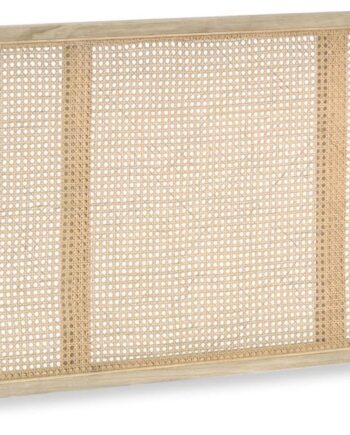 Sengegavl Kave Home Rexit Kolonial Rustik   Massivt Minditræ Med Håndflettet Wienerrattan H65   B163 Cm Natur