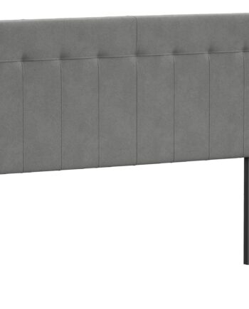Sengegavl Med   Højdejusteringer  Sengegavl Med Metalben  Fløjlslook Til Soveværelse  140x10x106 116 126 Cm  Grå