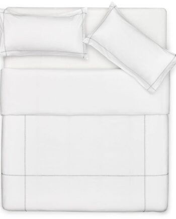 Sengetøjssæt Kave Home Elvia Dynebetræk Og Pudebetræk 240x220 Cm 100  Bomuld Percale 180 Tråde Hvid