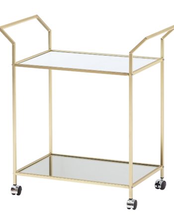 Serveringsvogn   Guld Med Glasplade  73x78x37 Cm