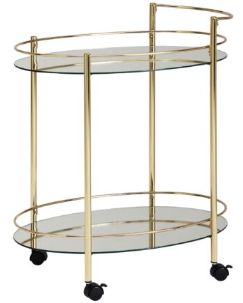 Serveringsvogn Med Guldfarvet Kant   Glam-stil