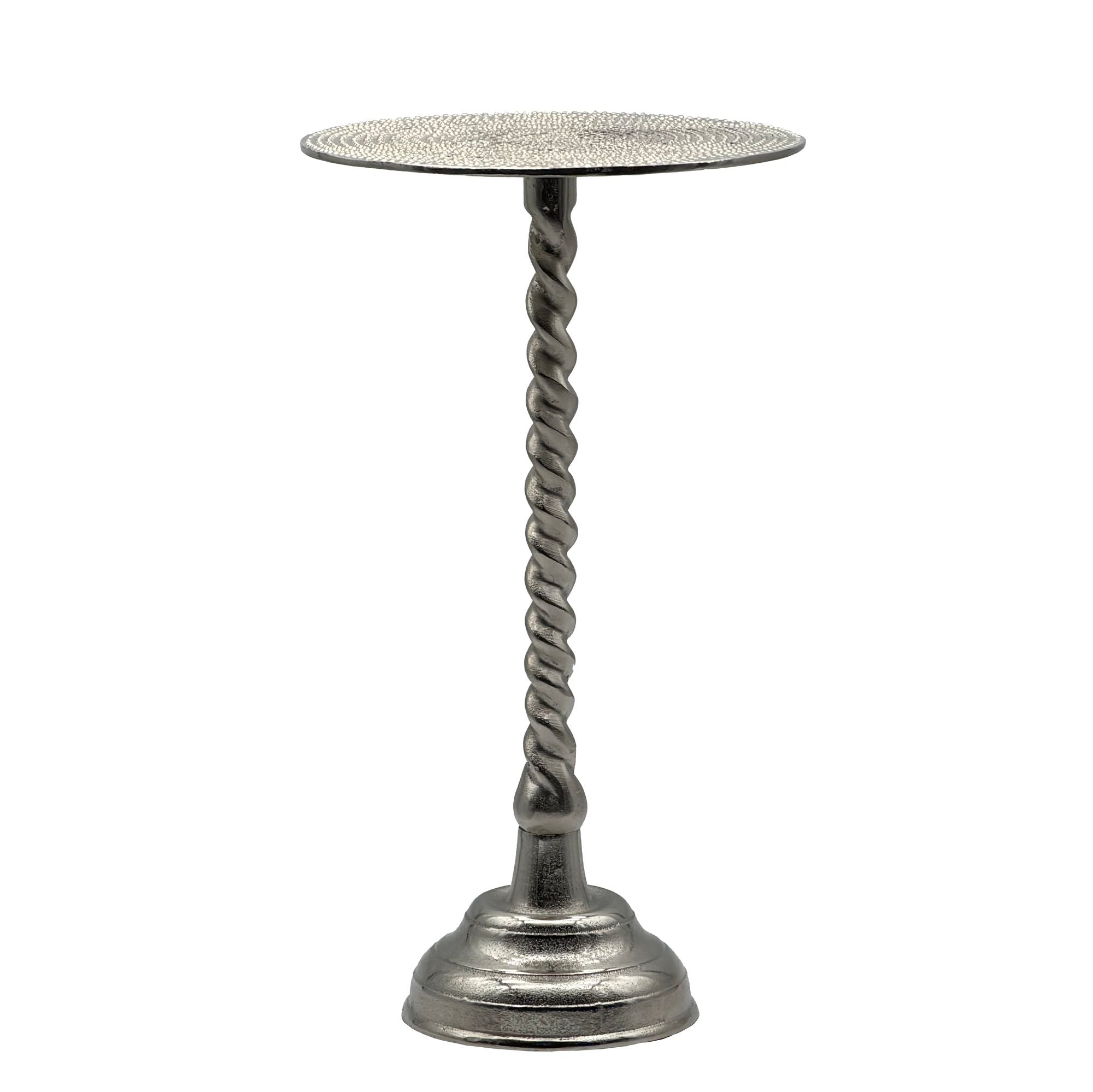 Sidebord Aluminium 28cm Lille Rundt Bord Lavet Af Metal Sølvfarvet Håndlavet