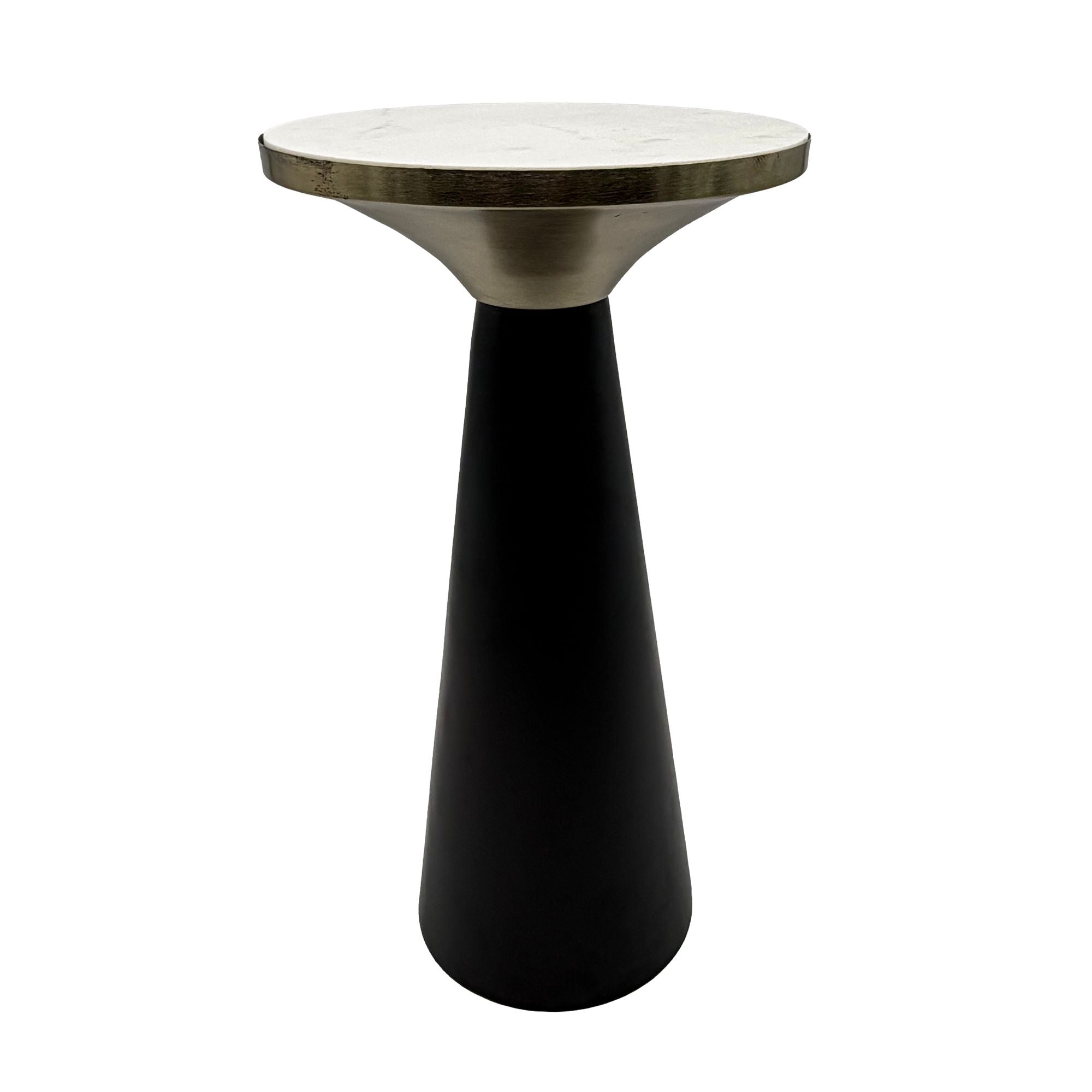 Sidebord Metal Marmor Bordplade 28cm Rundt Lille Rundt Metal Sidebord Sort Håndlavet