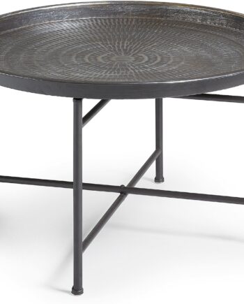 Sidebord Kave Home Dalinea Småbord ø65 Cm Metal Antik Grå