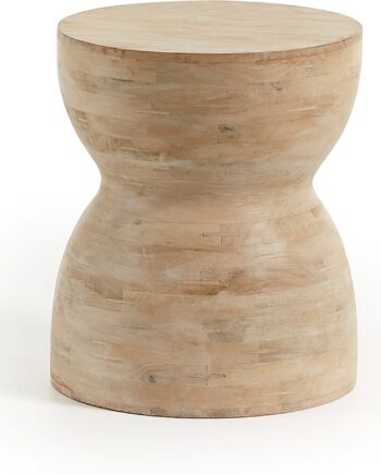 Sidebord Kave Home Mazy Småbord   Massivt Mangotræ Natur 40x40x45 Cm Nordisk Moderne Design