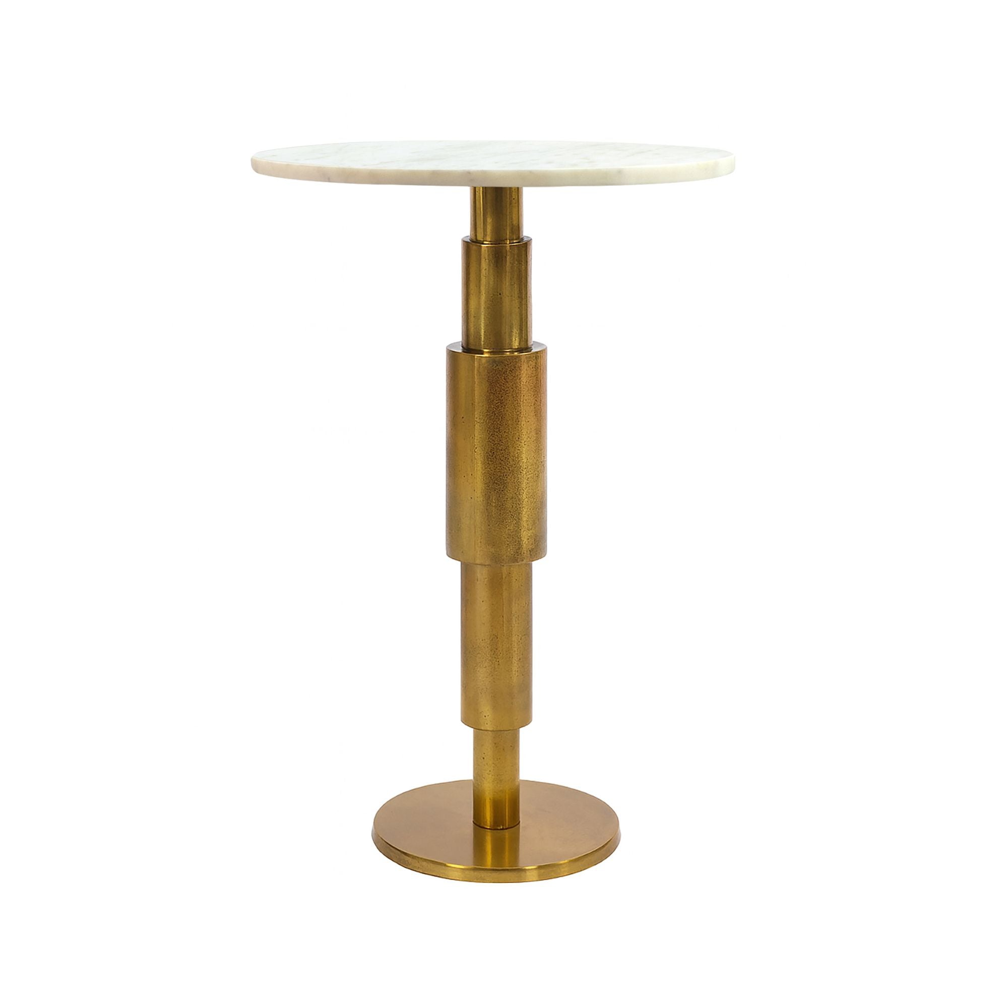 Sidebord Marmor Rundt 59 Cm Dekorativt Bord Med Marmorbordplade Hvid Designer Dekorativt Bord Med Aluminiumsramme Håndlavet