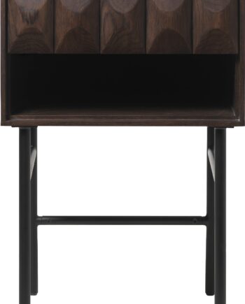 Sidebord Nordique Design Latina   Espresso Eg   Sort Metal  Skuffe   Hylde  H70xb46xd45 Cm