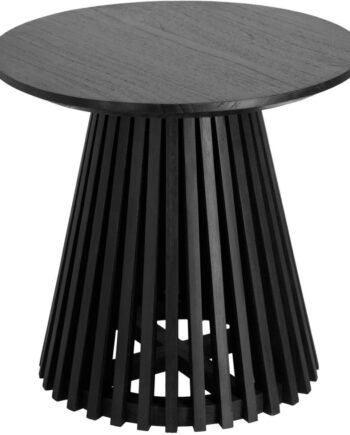 Sidebord   Småbord Kave Home Jeanette   Massivt Mindi Træ Sort ø50 Cm