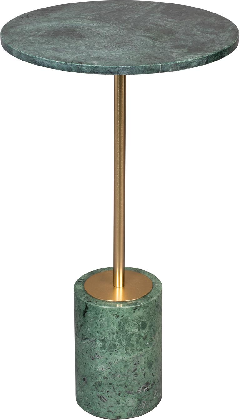 Sidebord Småbord ø37 H65 Cm Dutchbone Gunnar Mørkegrå Marmor Guldfarvet Jernbase