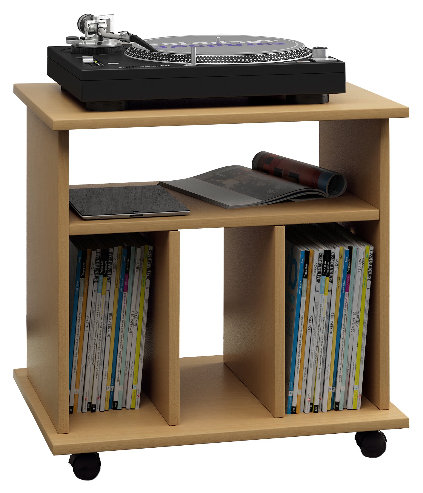 Sidebord Til Opbevaring Af Vinyler 59 60 45 Cm Naturfarvet