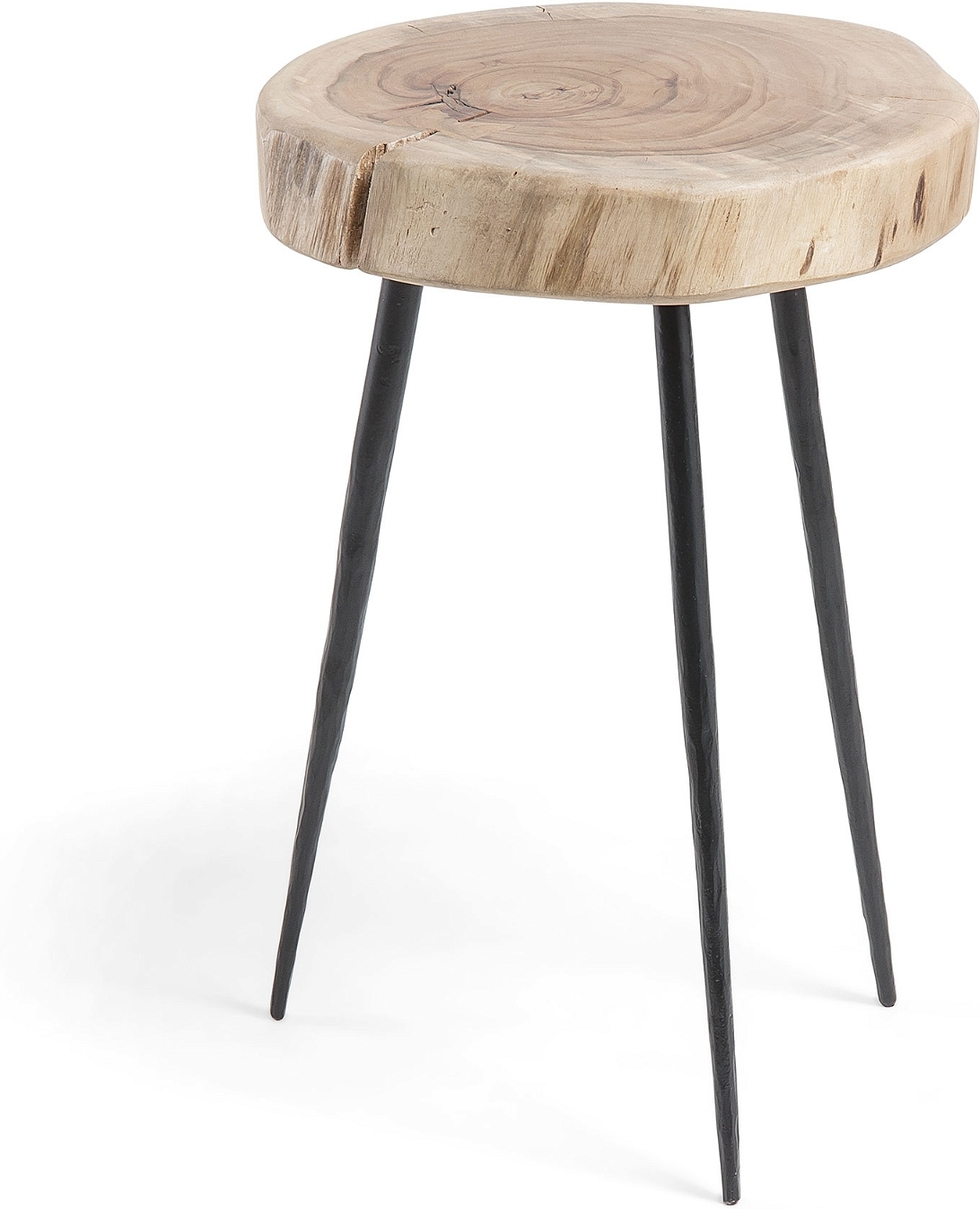 Sidebord Til Stue Kave Home Eider Akacietræ Og Sortlakeret Stål H54 B35 D35 Cm