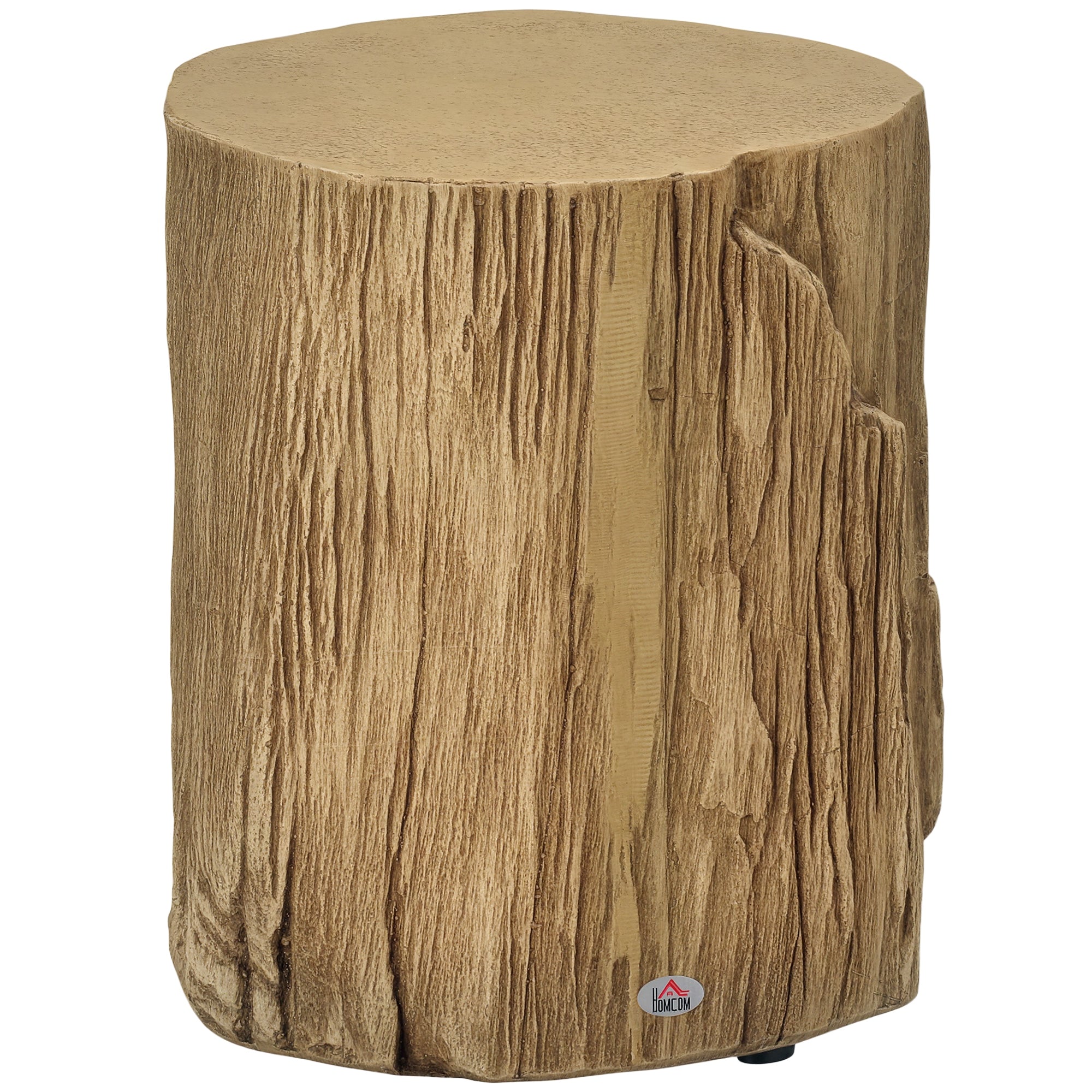 Sidebord Træstub-look Justerbare Fødder 37 Cm 37 Cm 43 Cm Betonbrun