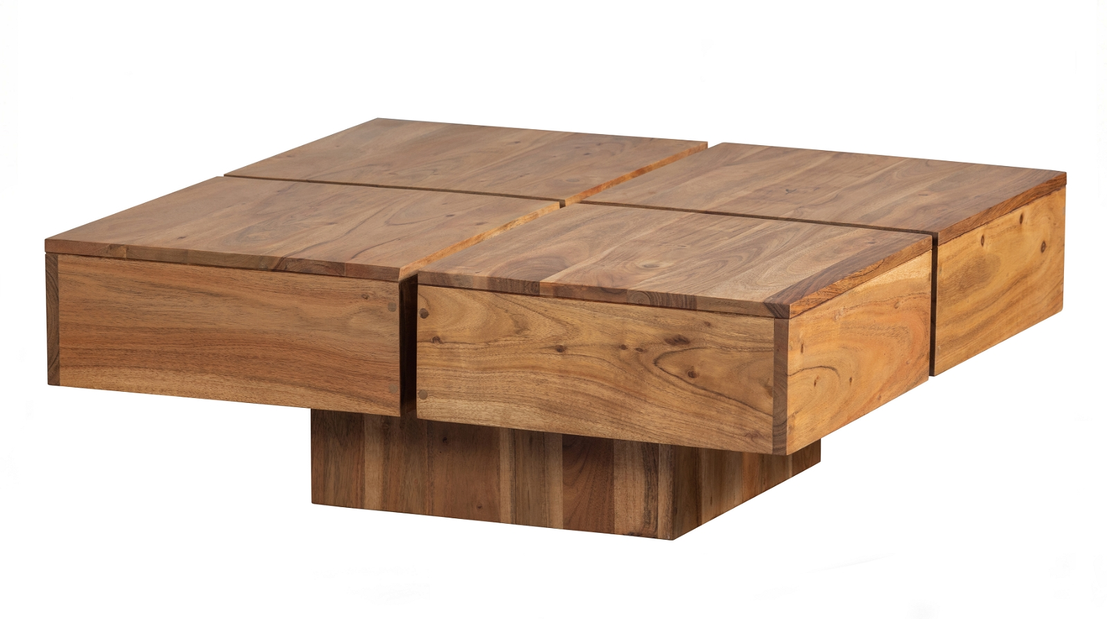 Sidebord Woood Exclusive Lyra Akacietræ Naturfarvet Lille Bord H30 B80 D80 Cm