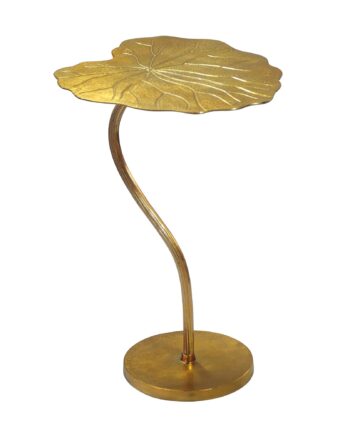 Sidebord 40x38 Cm   Guld Aluminium   Bladdesign Moderne Designbord