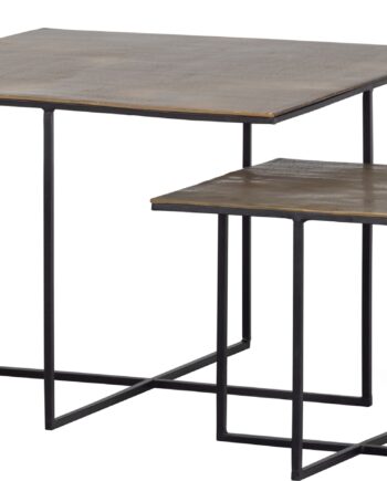 Sideborde Sæt Woood Exclusive Olan   Stk  Antik Messing Metal  H48   70   70 Cm