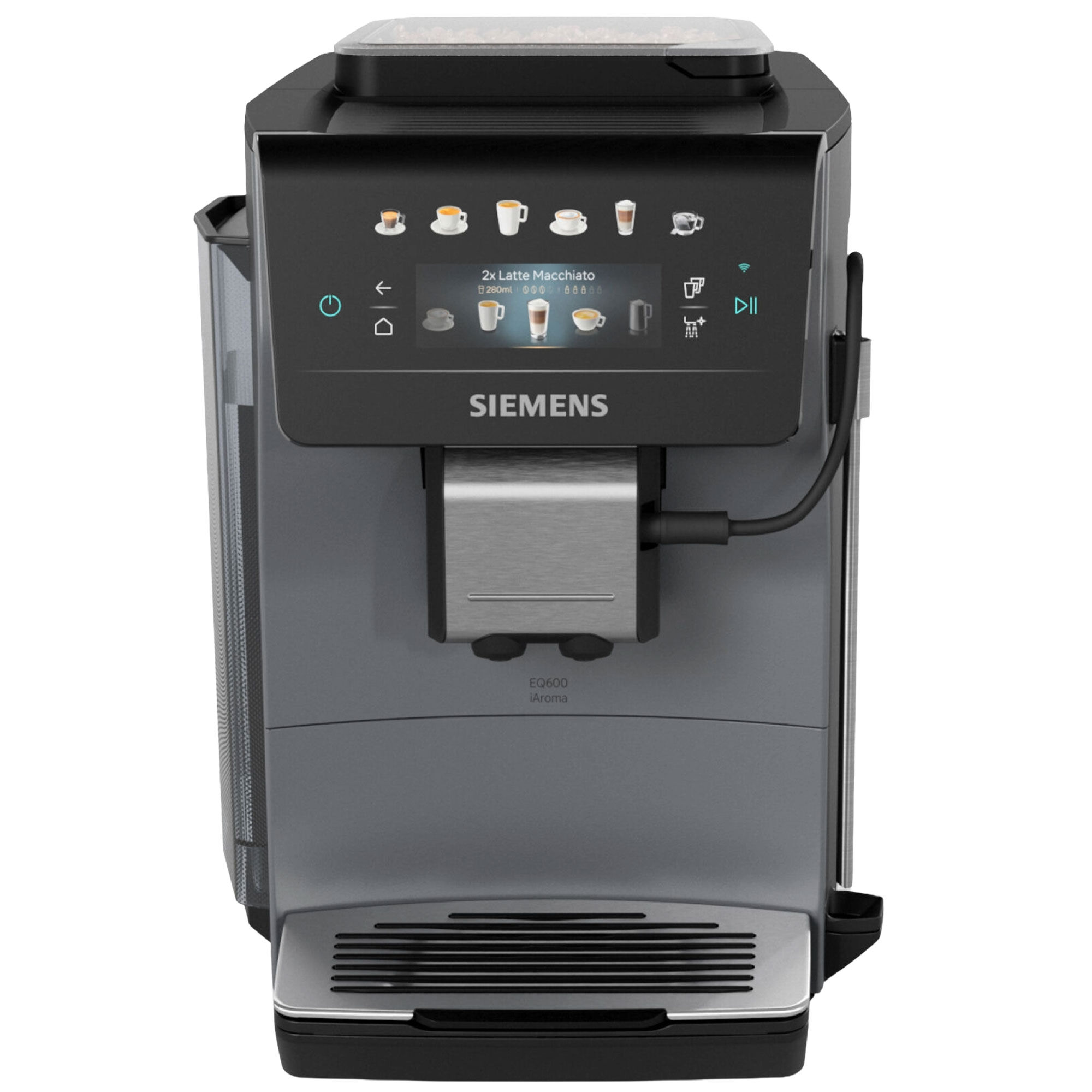 Siemens Eq600 Iaroma Tp603e07 Fuldautomatisk Espressomaskine  Inox Sølv Metallic