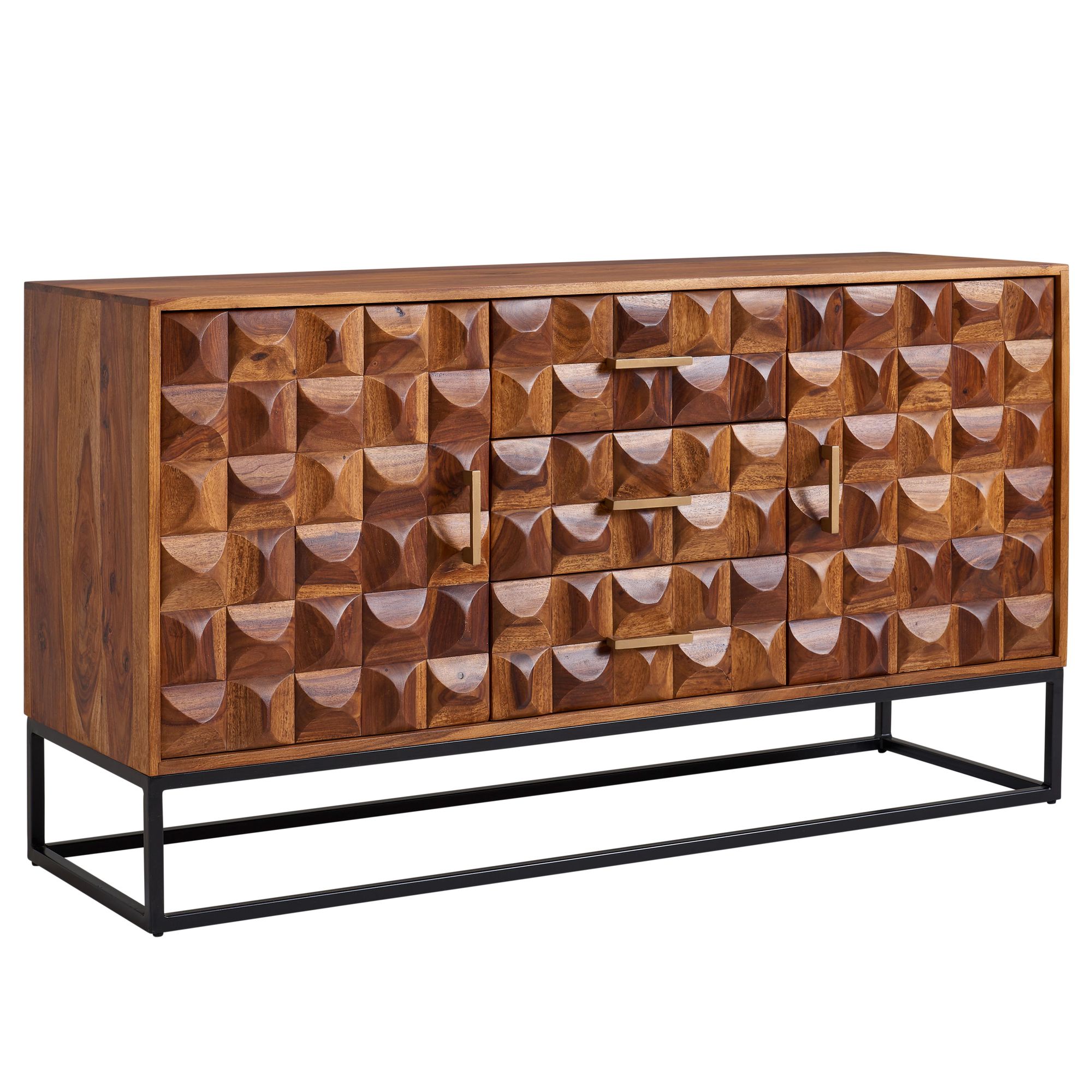 Skænk Massivt Sheeshamtræ 145x81x45 Cm