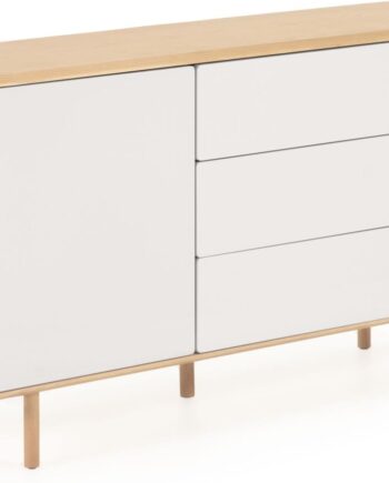 Skænk Kave Home Anielle Natur Grå   Sideboard   Askefiner Med Soft-close Og Justérbare Ben