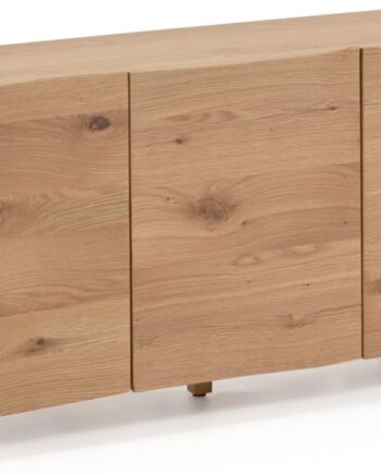 Skænk Kave Home Rasha Sideboard   Egetræsfinér Natur Med Justerbare Hylder 150x41x71 Cm