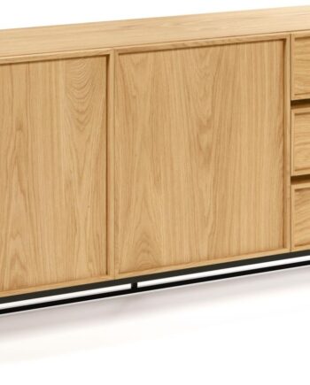 Skænk Kave Home Taiana 160x42x78 Cm Egefiner   Stålramme Med Soft-close  Moderne Nordisk Design