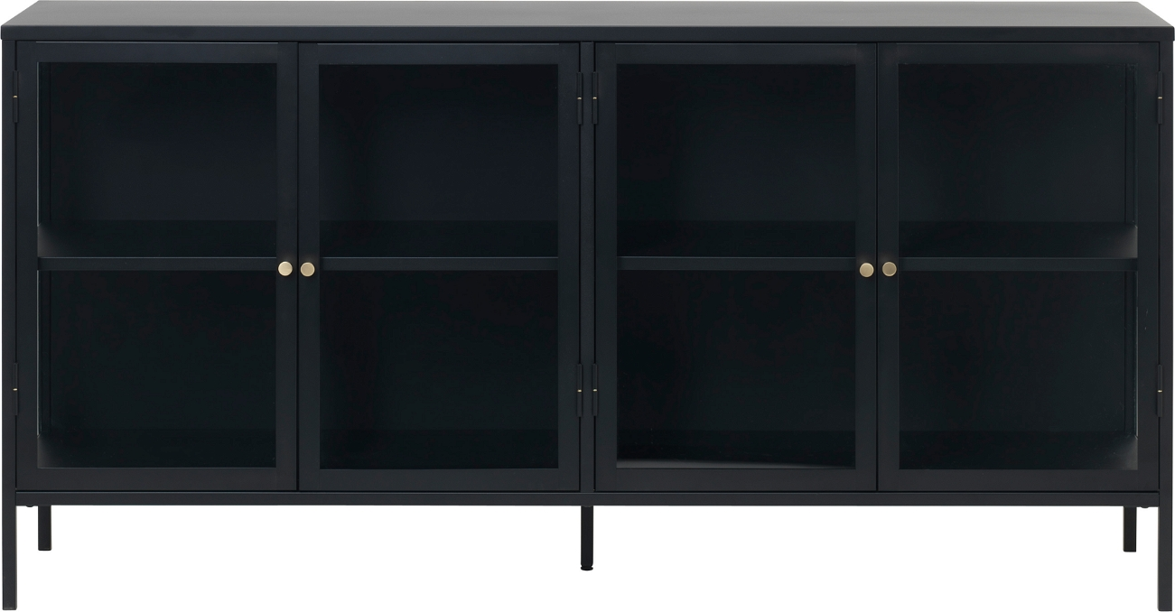 Skænk Nordique Design Carmel Sort Koldvalset Stål Glas H85ã B170ã D40 Cm