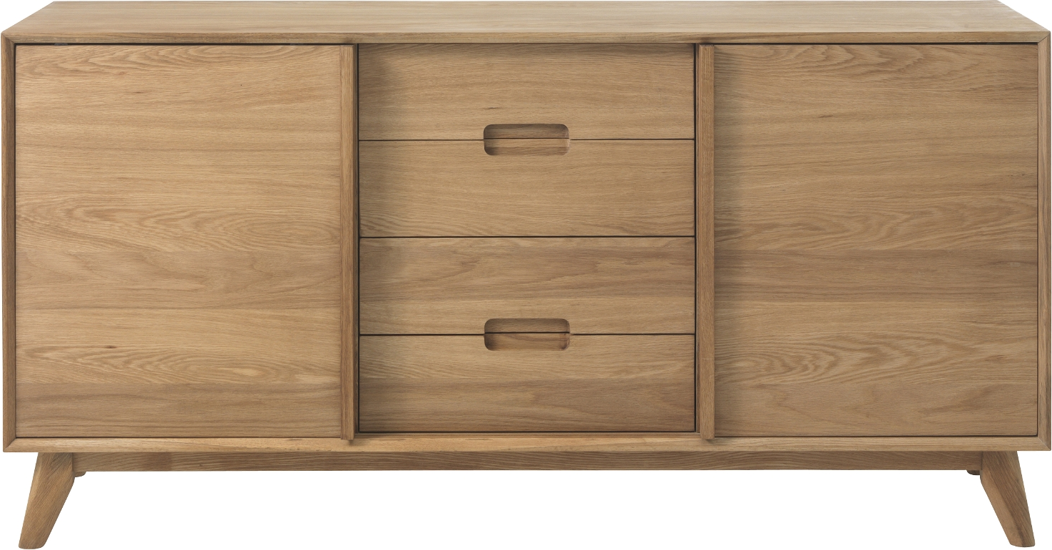 Skænk Nordique Design Rho Egetræsfinér Med Lakoverflade Natur 160x45x80 Cm