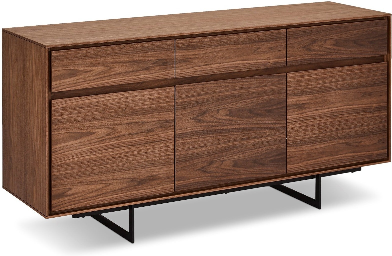 Skænk Raymond Hallmark Wansford Valnødfinér Brun H82xb155xd45 Cm Elegant Opbevaringsskab Til Stuen
