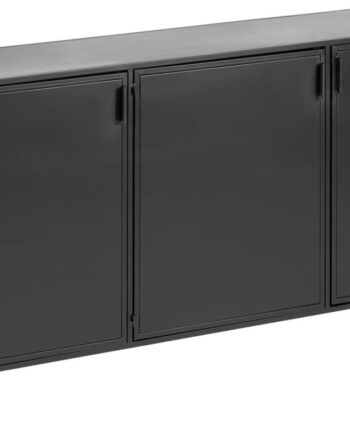 Skænk Sideboard Kave Home Shantay   Sort Stål 160x35x72 Cm Industrielt Nordisk Design