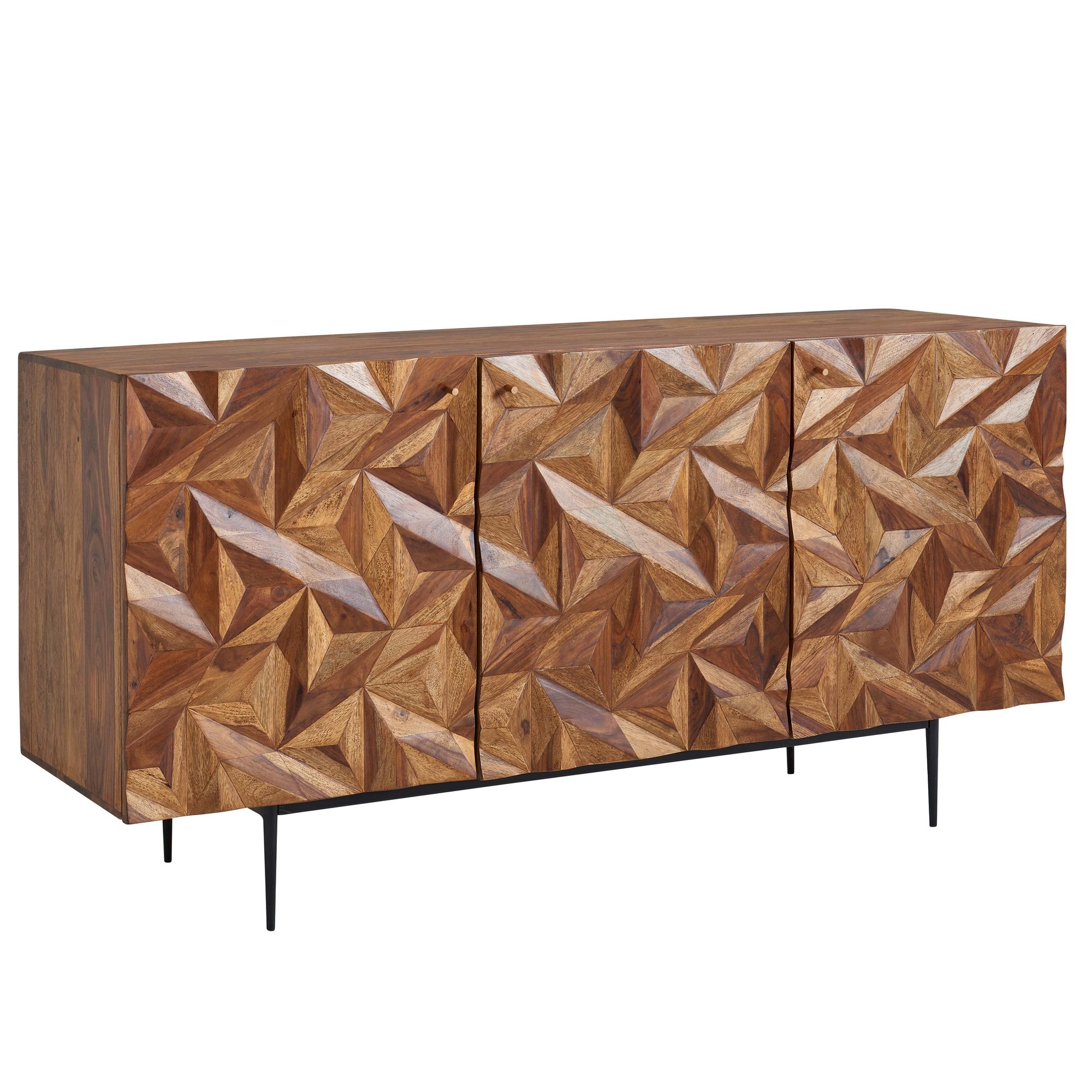 Skænk 144x72x47 Cm Massivt Sheeshamtræ