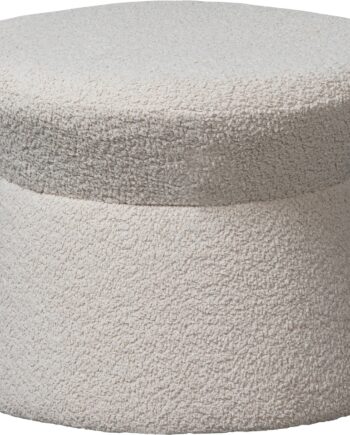 Skammel Fodskammel Woood Rowan Bouclé Natur ø52   H40 Cm
