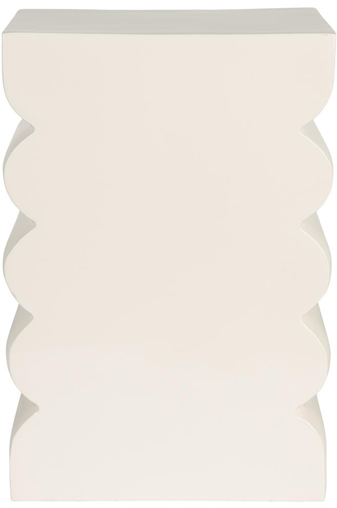 Skammel Taburet Zuiver Curves Aluminium Perlemor Stabelbar Siddeplads Sidebord