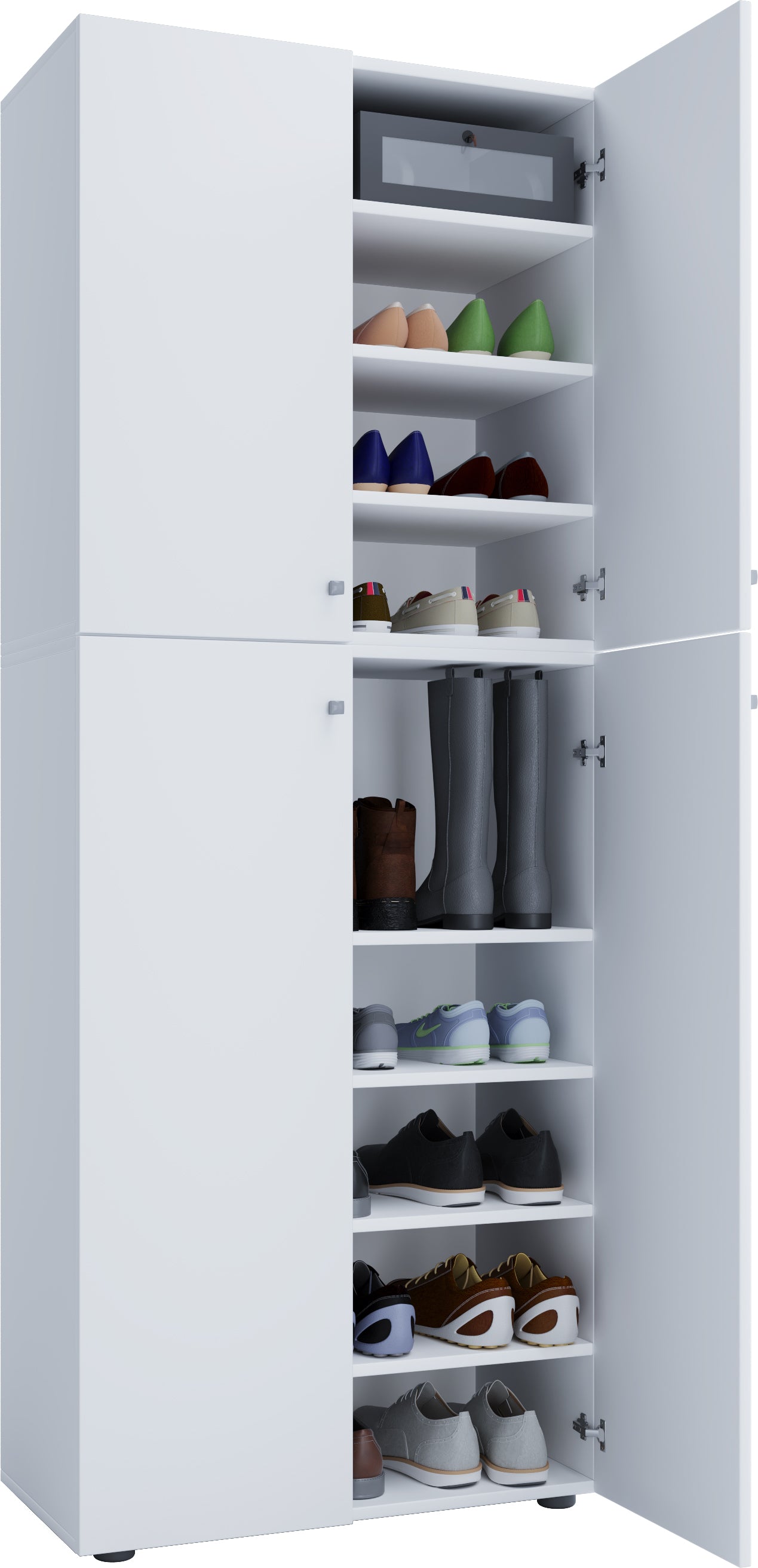 Skoskab  Quot Lona Quot  Med   Hylder  182   70   39 Cm  Hvid