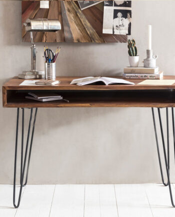 Skrivebord   Trendy Industriel  Retro Look  ægte Træ