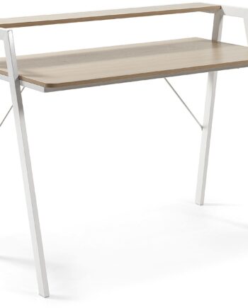 Skrivebord Kave Home Alanna Med Hylde Natur Hvid H91ã B60ã L115 Cm