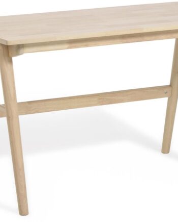 Skrivebord Kave Home Curie   Massivt Gummitræ Arbejdsbord  Nordisk Moderne Design  120x60x73 Cm