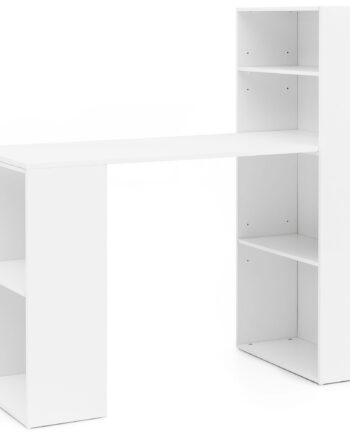 Skrivebord Med Reol  Skandinavisk Stil  120   120   53 Cm  Hvid
