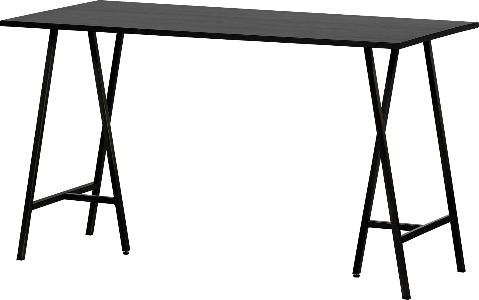 Skrivebord Woood Collection Tino Mat Sort Fsc-certificeret Fyrretræ 130x62 Cm