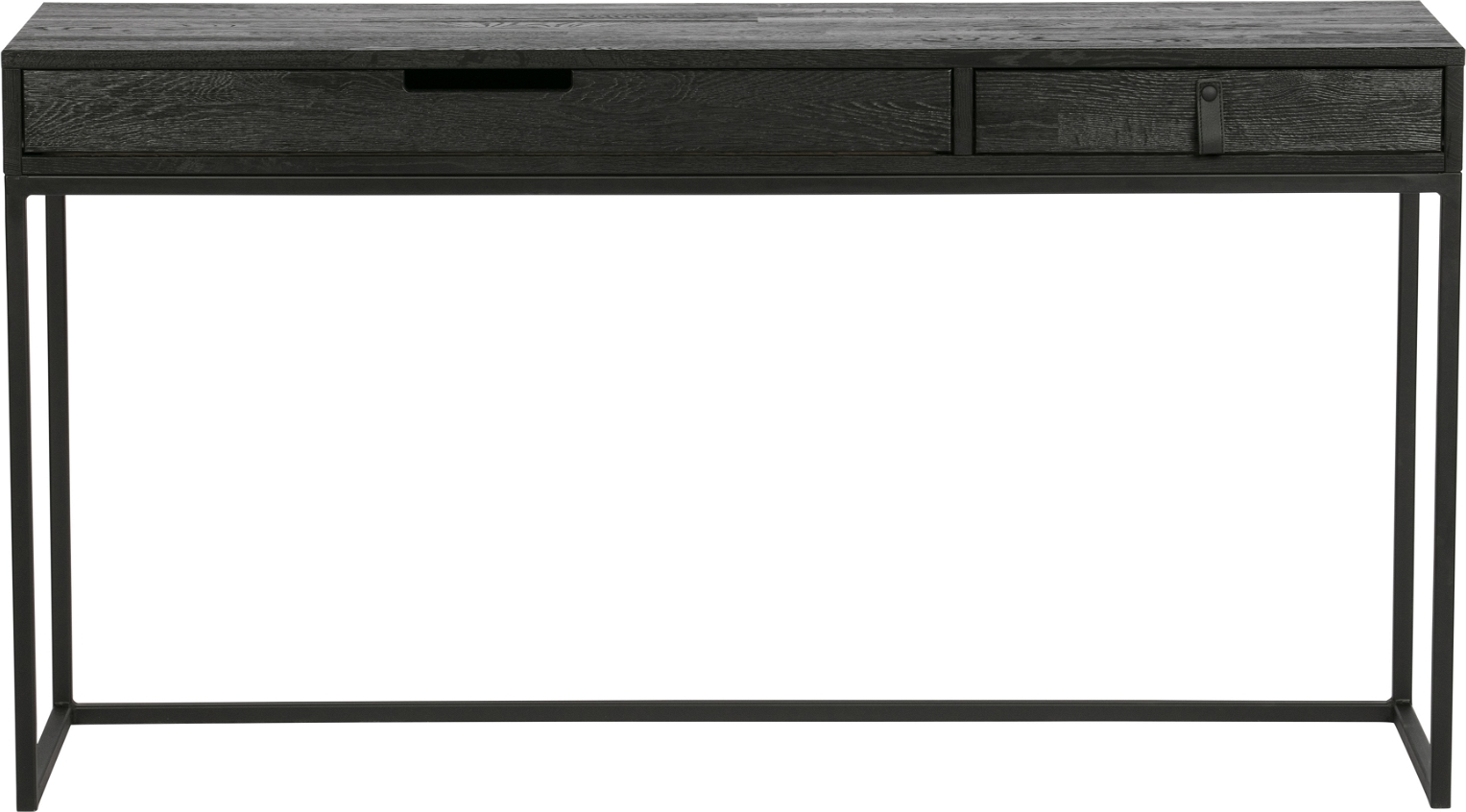Skrivebord Woood Exclusive Silas Sort Asketræ Med Metalbase