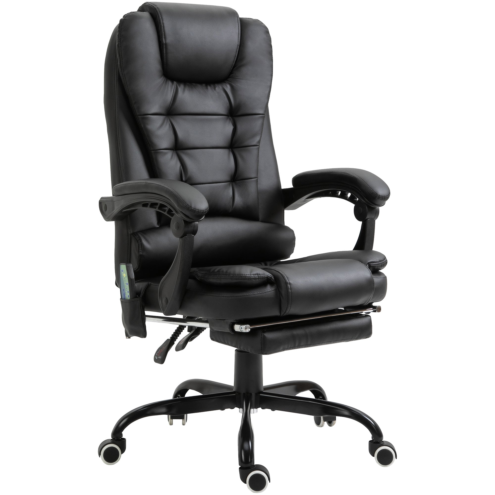 Skrivebordsstol Med Massagepunkter Højdejusterbar Drejestol Med Integreret Fodstøtte 67 79 111-121 Cm