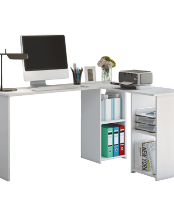 Smalt Hjørneskrivebord   Tidløst Design  Hvid