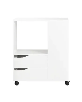 Smart Og Praktisk Opbevaringsreol Med Hjul   Skandinavisk Look  L60xb35xh71 Cm  Hvid