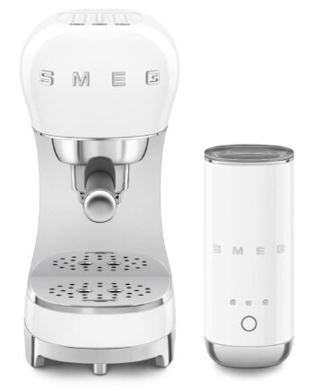 Smeg Ecf12wheu Manuel Espressomaskine Med Mælkeskummer  Hvid