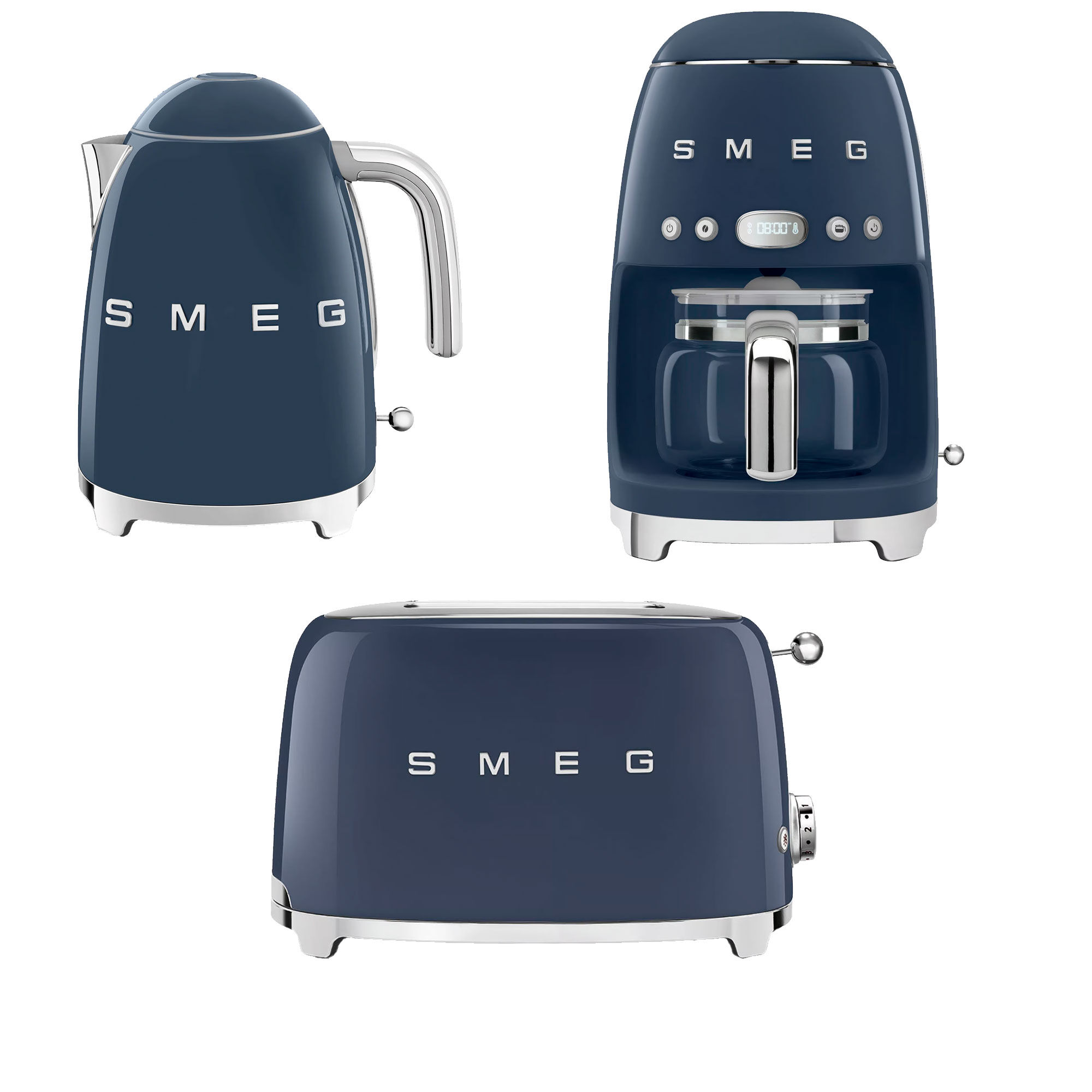 Smeg Kaffemaskine  Brødrister   Elkedel  Navy Blue