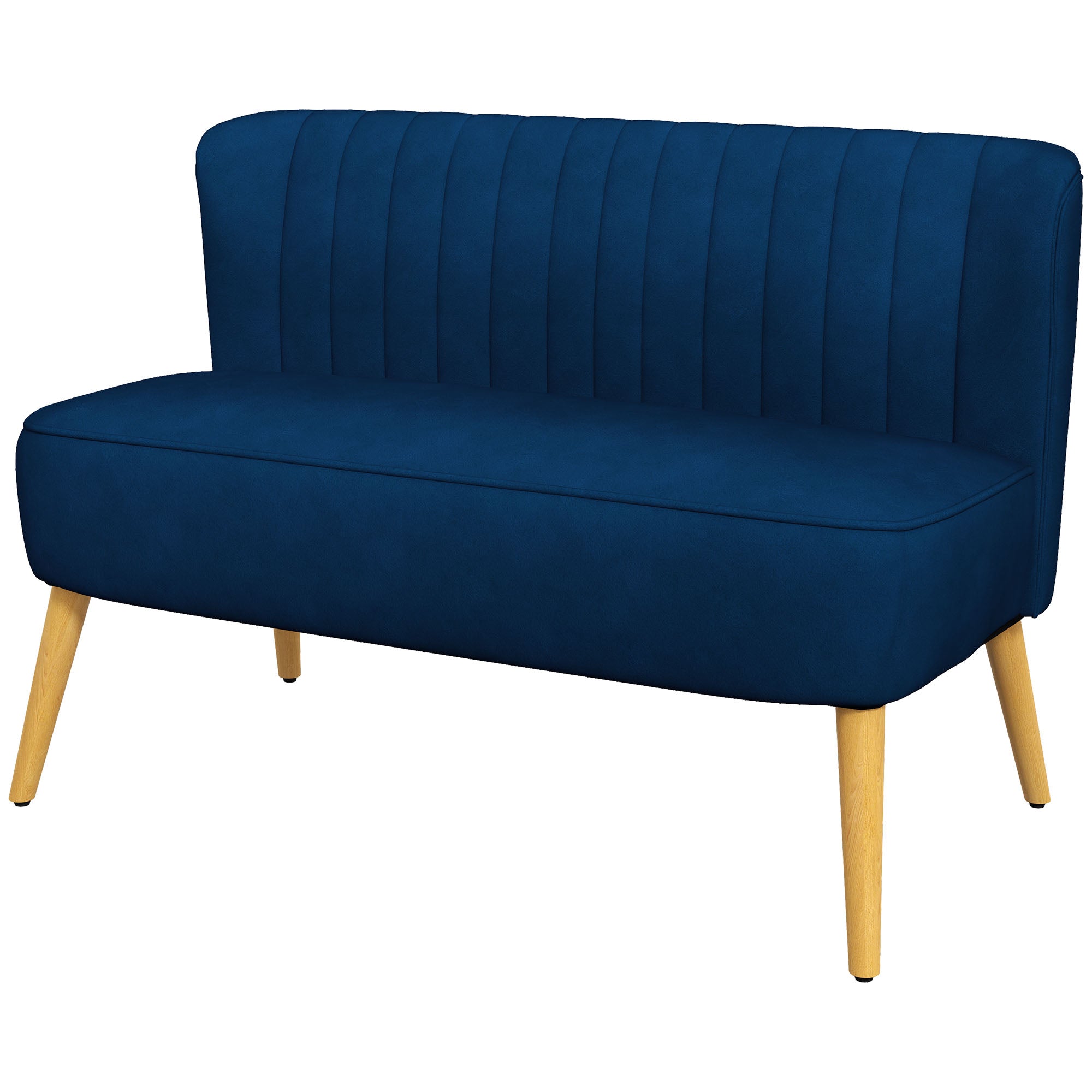 Sofa Retro Design -personers Sofa Træben 117 Cm 56 Cm 77 Cm Blå