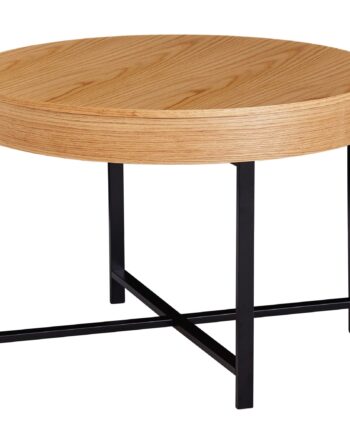 Sofabord   Egetræ Med Metalben  69   49   69 Cm