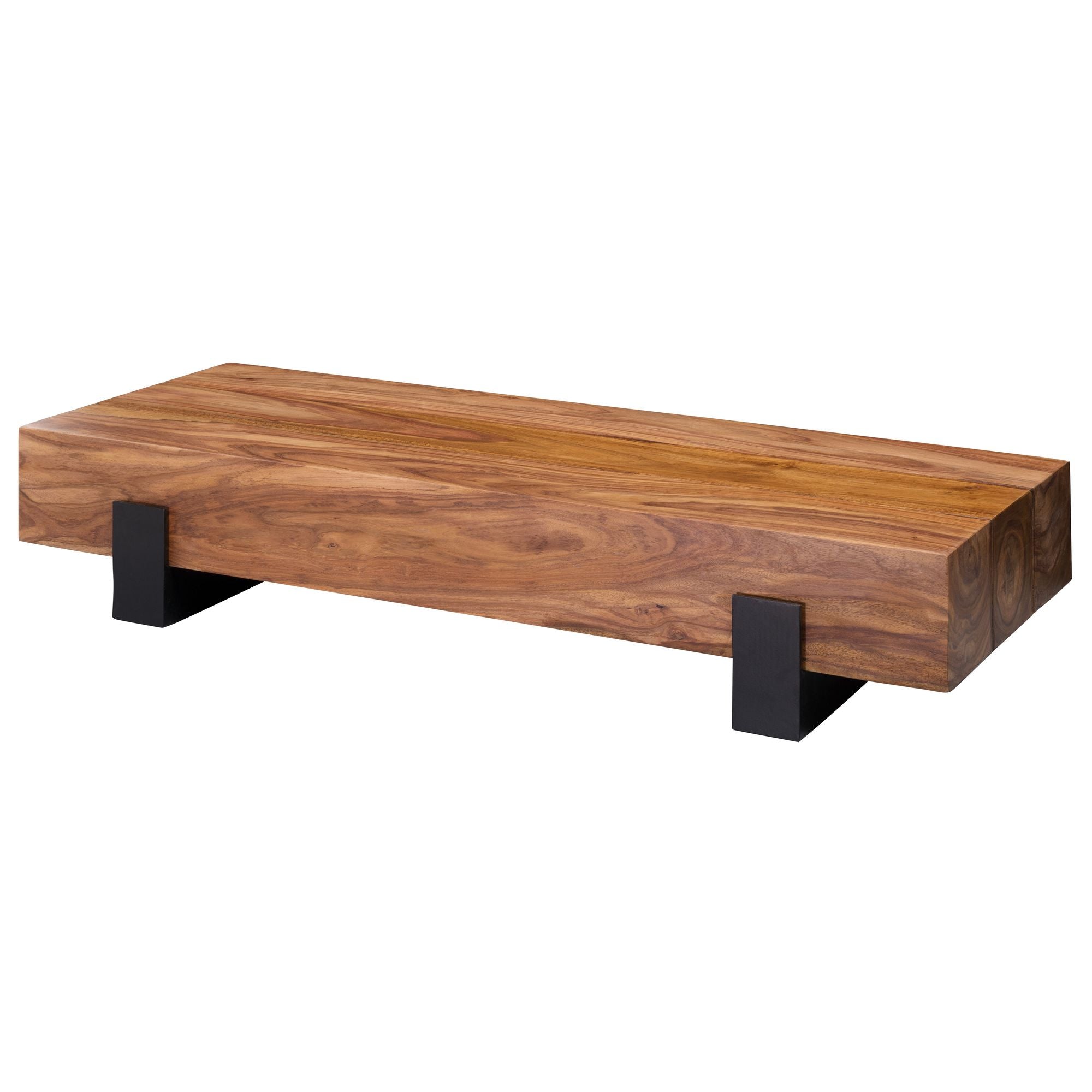 Sofabord Massivt Træ Metal 115x22x44 Cm